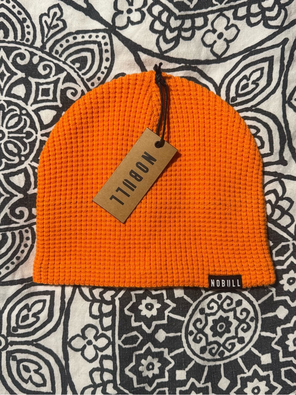 NOBULL Unisex Bright Orange Waffle Knit Beanie